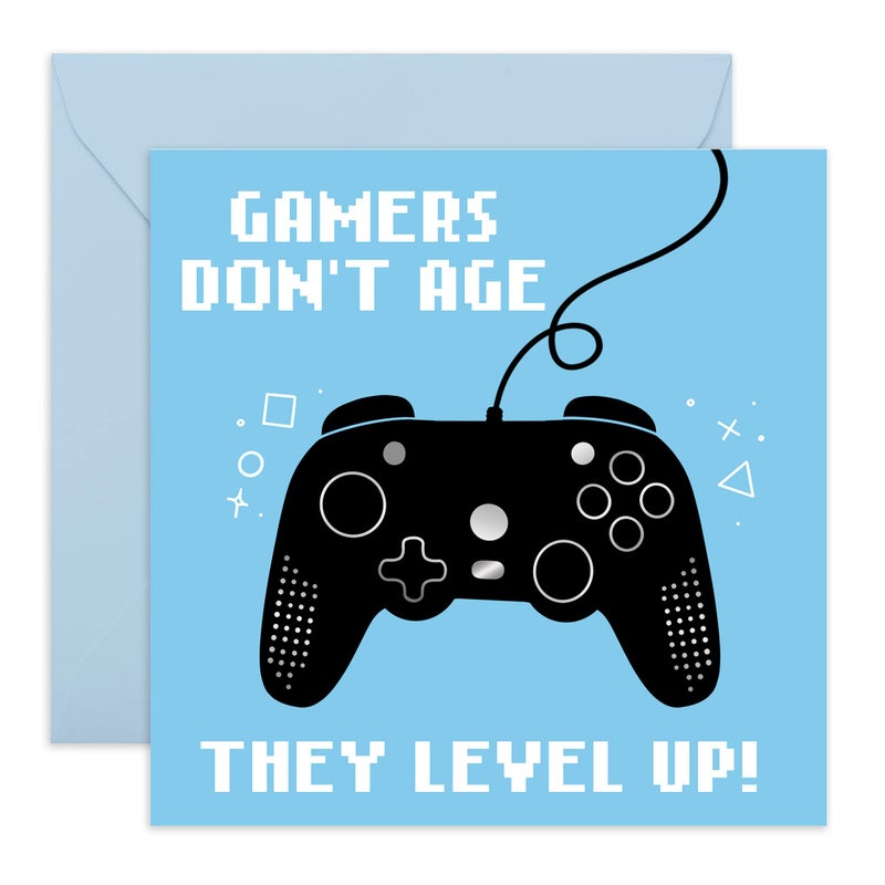 CENTRAL 23 - Fun 'Gamers Don't Age' Birthday Card for Him - Gamers Birthday Card - Comes with Fun Stickers - Image 1